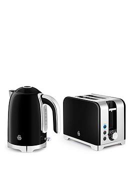 Swan Solace 2 Slice Toaster & Kettle Bundle Black