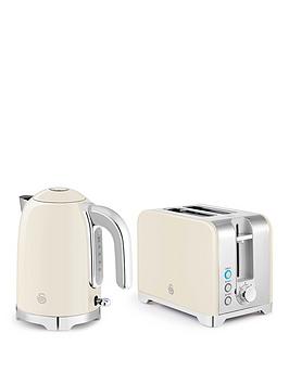 Swan Solace 2 Slice Toaster & Kettle Bundle Cream