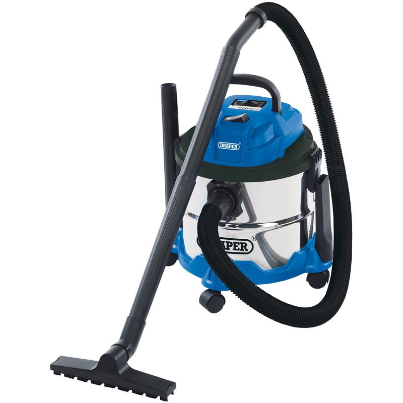 Draper 15L Wet and Dry Vacuum Cleaner with Stainless Steel Tank (1250W) (20514)