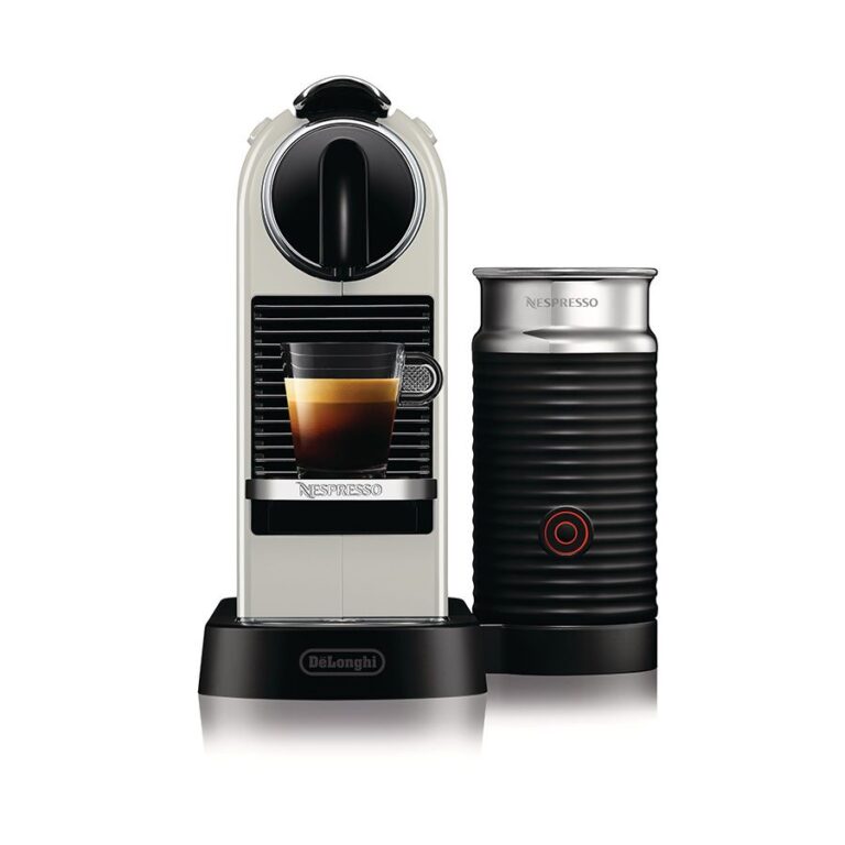 Nespresso Citiz Coffee Machine with Aeroccino Milk Frother, White